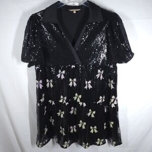 Simply Southern Black Sparkle Bow Dress Size XXL‎ WhimsiGoth Glam Party